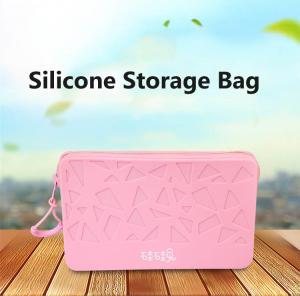 China Customised New Silicone Cosmetic Bag Cosmetic Organiser Large Capacity Waterproof Zipper Travel Portable Cosmetic Bag on sale