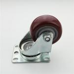 130KG Red Rotating PP PVC Caster Wheels Without Brake