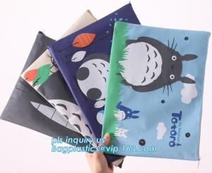 Wholesale Stationery A4 Paper Waterproof Office Zipper File Bag, Office Stationery Bright Colors OEM File Bag Pocket Clear PVC Bag from china suppliers