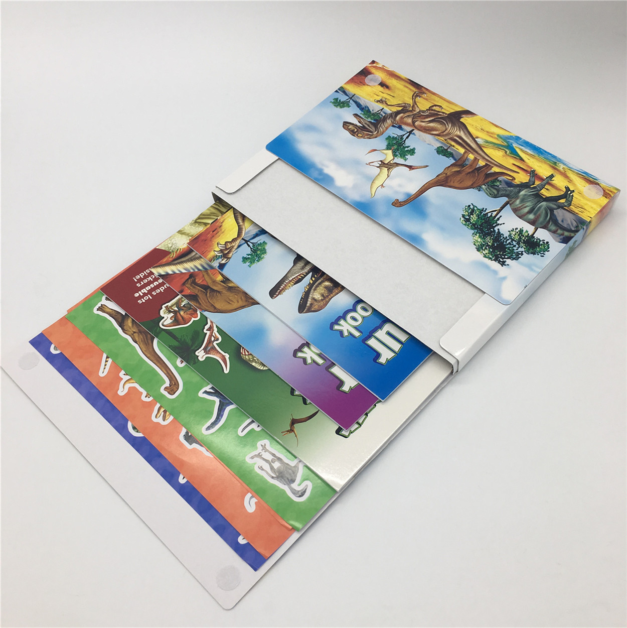 Educational Fancy Paper Color Painting Book,Sticker book, Coloring Book Set with Box