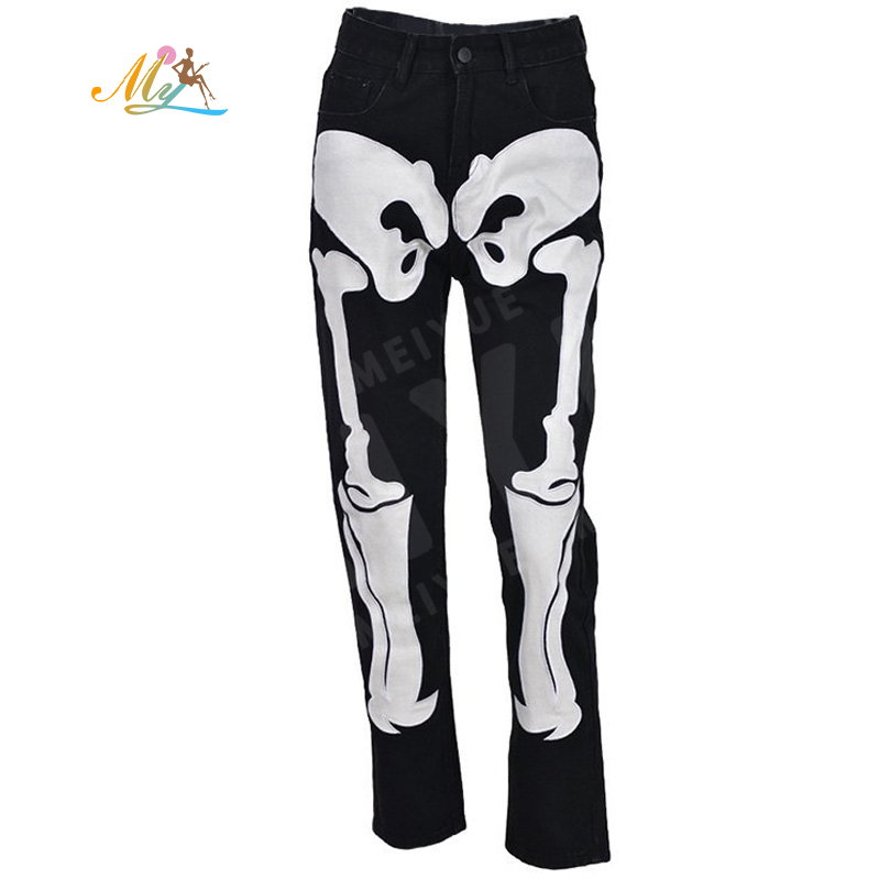 OEM New Designed Custom Bone Chenille Embroidery Men Jeans Pants Casual Blue Sweatpants Pantalones De Hombre Jeans