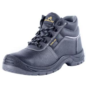 Wholesale Black Security Work Boots Mid Cut Genuine Leather Synthetic Shoes For Men from china suppliers