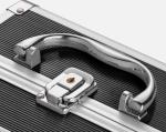 Custom Aluminium Cosmetic Case Black Leather Lining Inside Makeup Vanity Box for