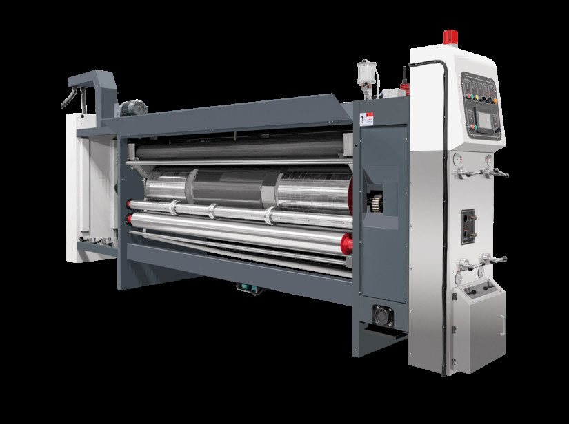 White Steel Flexo Printing Cardboard Box Die Cutting Machine For Different Cardboard Making