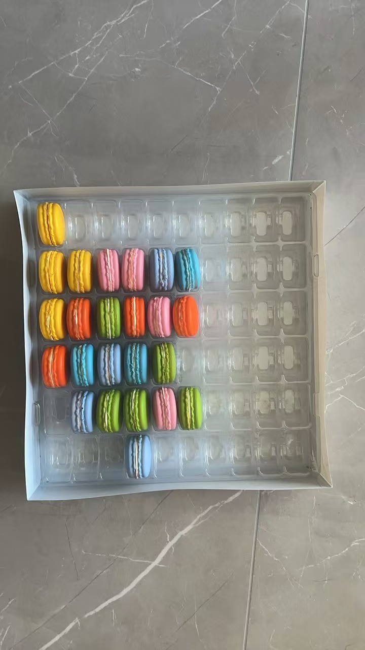 Macaron 60 Transparent Macaron Tray Packaging Handmade Box Chocolate Packaging