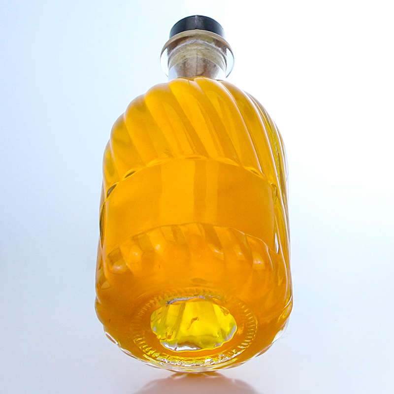 Decal Label Area 500ml Round Shaped Super Flint Glass Bottle for Rum Vodka Whisky Tequila Gin