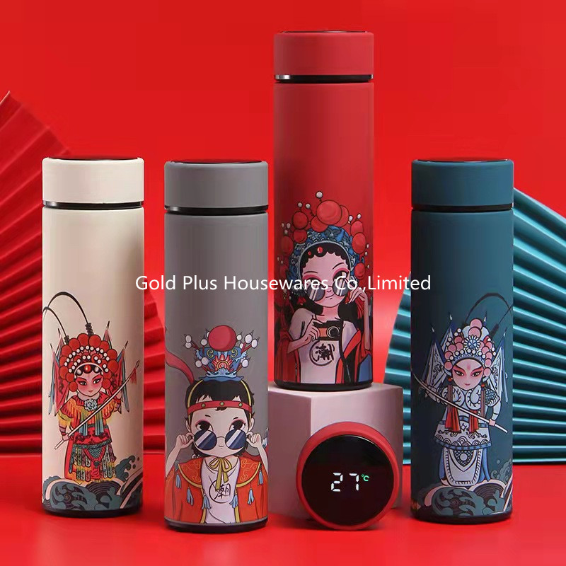 Smart Drinkware Hot And Cold Water Bottle 500ml Digital Temperature Display Stainless Steel Coffee Thermos