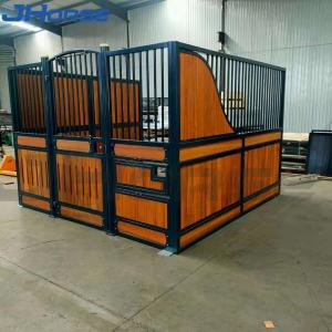 Wholesale Steel Farm Fence Portable 3.5m Barn Stall Fronts With Teak Wood Double Door Design from china suppliers