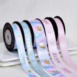 Colorful Rainbow Packing Gifts Double Faced Happy Birthday Satin Ribbon