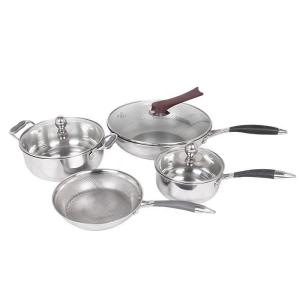Wholesale 304 Stainless Steel Pot Set Combination Pot Set Thickened Three Layers Non Stick Cookware Pans Frying Set Pots and Pans from china suppliers