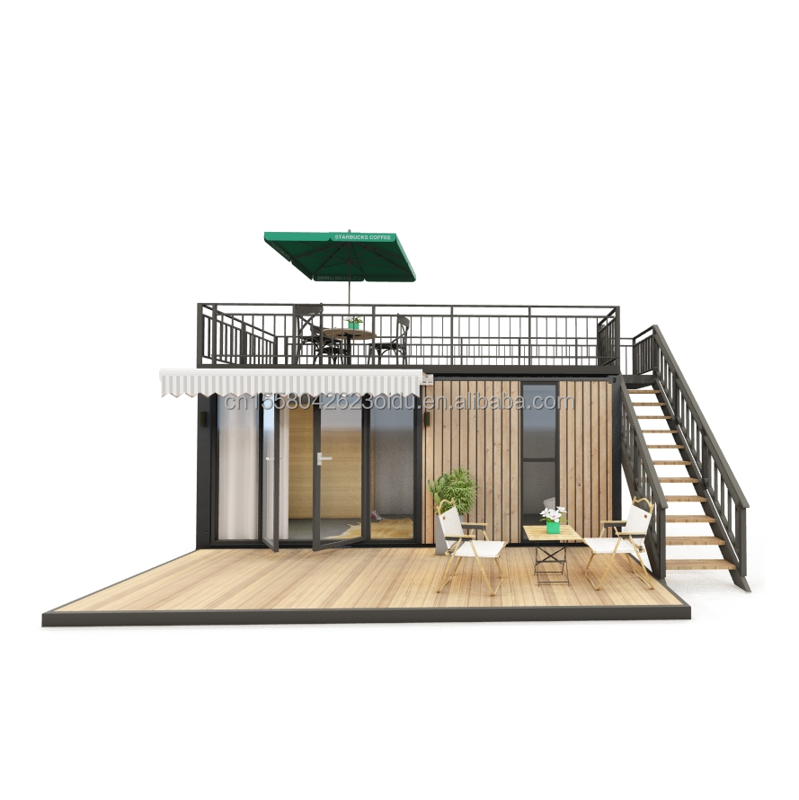 Wall 50/75/100mm Wave Sandwich Panel Detachable Container Customized 20ft Pop-Up Coffee Shop for Fast and Convenient Stall