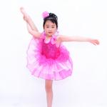 Children Ballet Dancewear Ruffle Tiered Bubble Skirt Back Waist