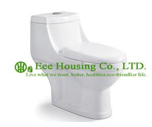 Wc Toilet With Dual Flush Ceramic One Piece , Gravity Flushing Elongated Wall Mount Toilet Bowl