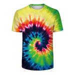 Short Sleeve Cotton Plus Size Ladies Shirts Quick Dry Fitness Tie And Dye