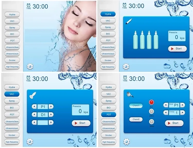 Hydrabeauty 9 in 1 Supper Vacuum Power RF Bio Lifting SPA Facial Machine/Hydro Aqua Oxygen Facial Machine