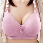 Big Cup Plus Size Wirefree Bra Knitted Gather Ladies Bra And Brief Sets
