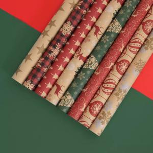 Wholesale Christmas Wrap Paper 50*70cm 80g Kraft Paper Gift Paper Wrapping from china suppliers