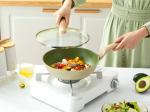 Premium Aluminum Chinese Wok With Tempered Glass Lid And Non Stick Coating