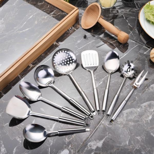 Full Set Stainless Steel Cutlery-Silverware Light Gold Knife Fork Heavy Flatware