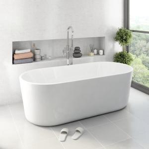 Wholesale Oval Shape Fresh Pure Acrylic Sheet Free Standing Bathtub With Center Drain Placement from china suppliers
