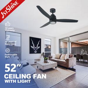 Wholesale Remote Control 220V 50HZ 5 Speed LED Ceiling Fan With 3 Wood Blades from china suppliers