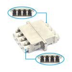 4G Network Compatible LC UPC Quadruplex Fiber Optic Adapter with Flange in Metal