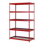 Red Storage Shelf Rack 5 Tier Heavy Duty Steel Garage Storage Shelving Unit