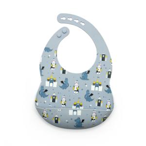China Dinosaur Print Foldable LFGB Washable Baby Bibs Super Easy Clean on sale