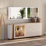 Modern Design White Large Wooden Dinning Table And Chair Set 4 Seater Home