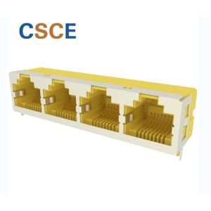 Modular Female 1×4 Tab Up Shielded RJ45 Jack