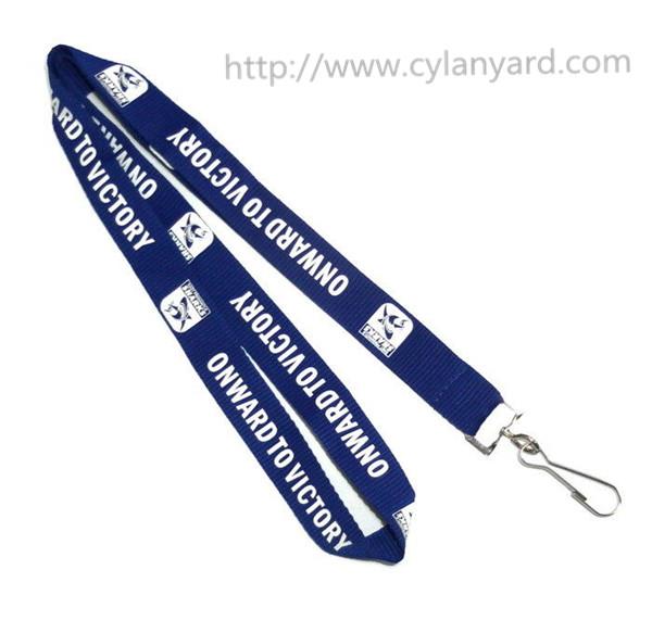 Cheap simple imprinted sports medal holder neck lanyard with metal swivel J hook