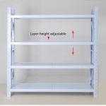 Medium Duty Warehouse Storage Shelving White 4 Layer Storage Rack