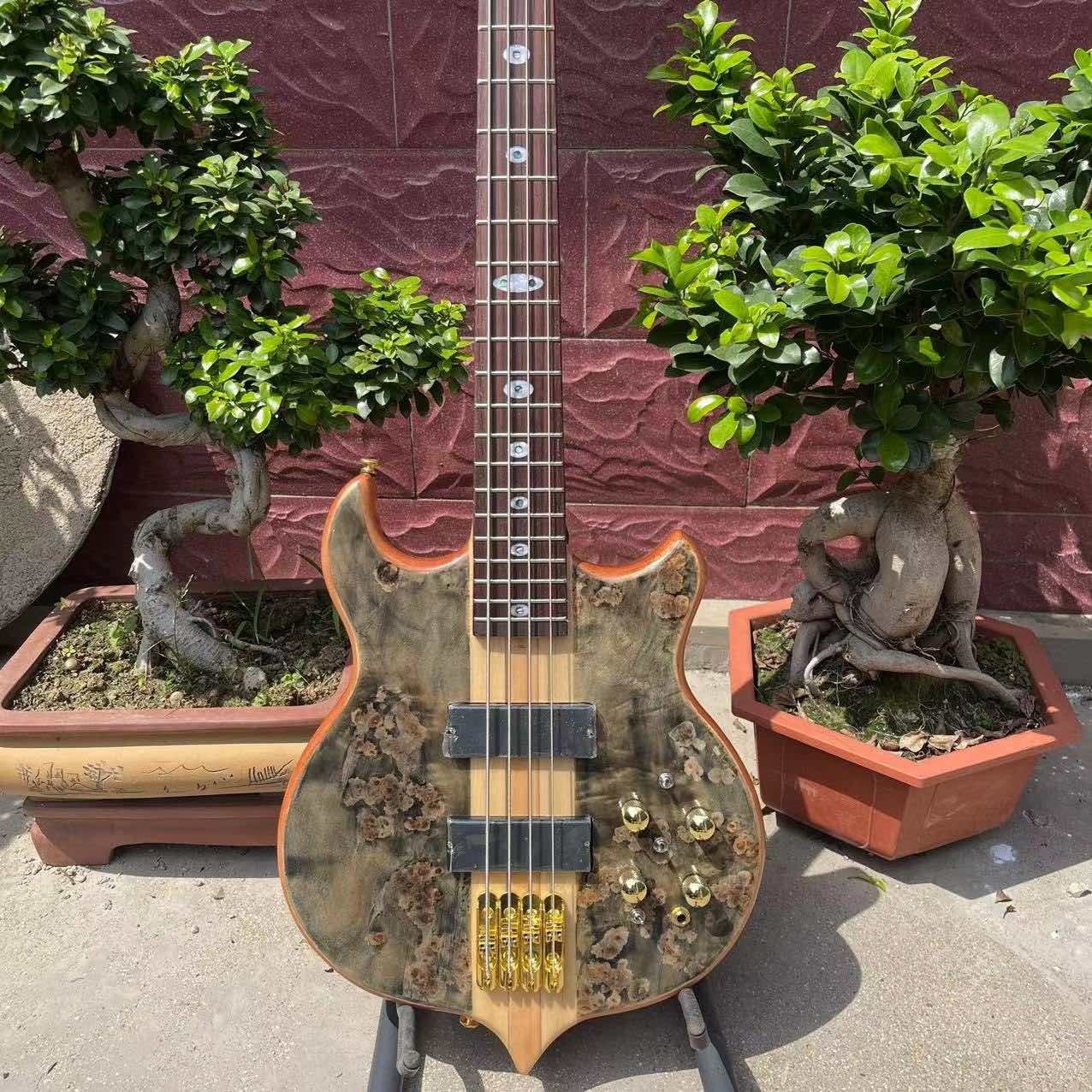 Custom Alem Grand Type 4, 5, 6 Strings Neck Through Body Electric Bass Ash Body