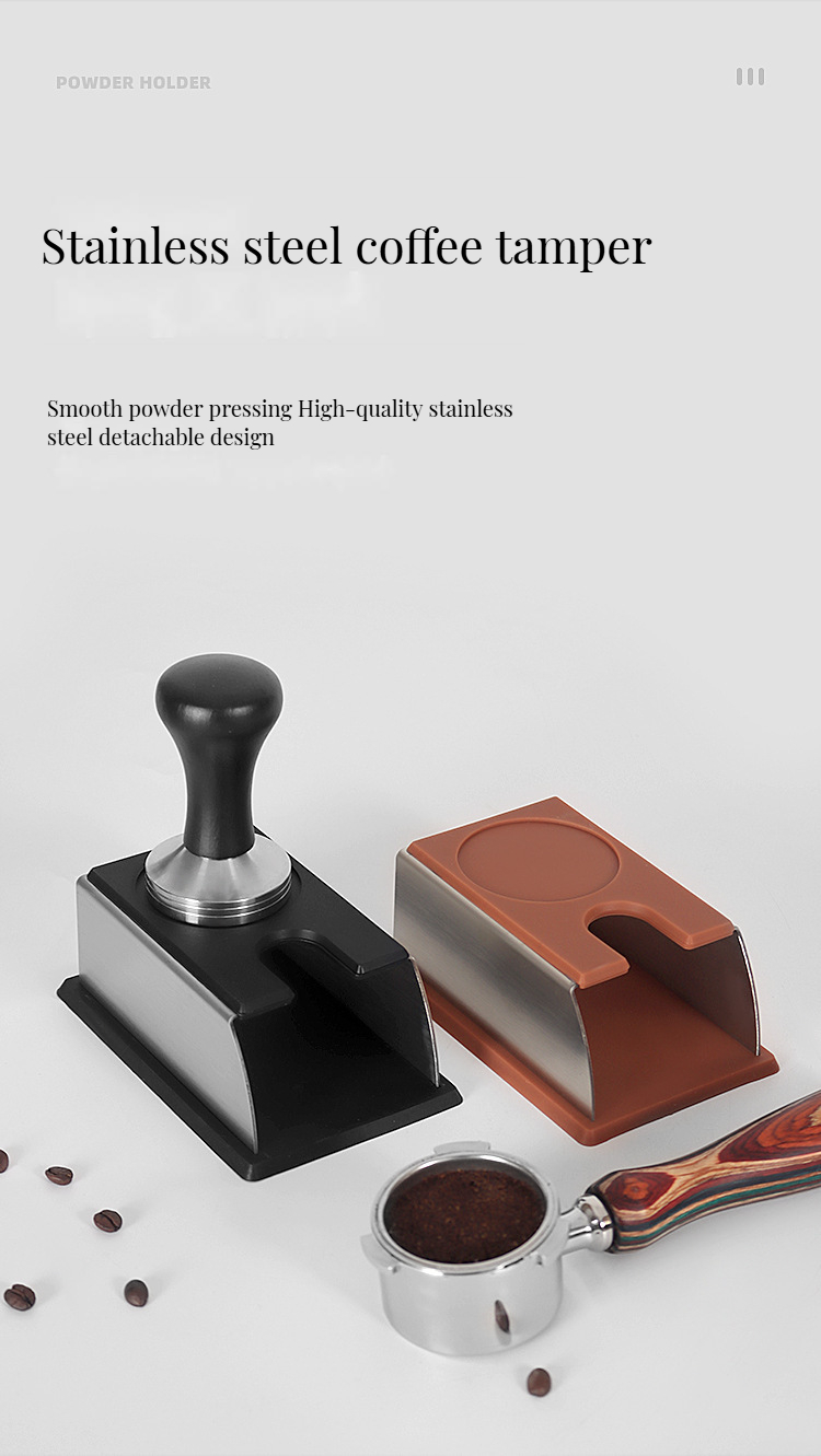 Stainless Steel and Solid Wood Design Espresso Tamper Station Enhance Your Coffee Flavor