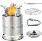 Mini Portable Wood Burning Stove, Camping Stove Foldable Stainless Steel