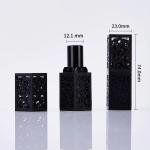 Square Shape Red Black Empty Lipstick Tube Carving Hollow