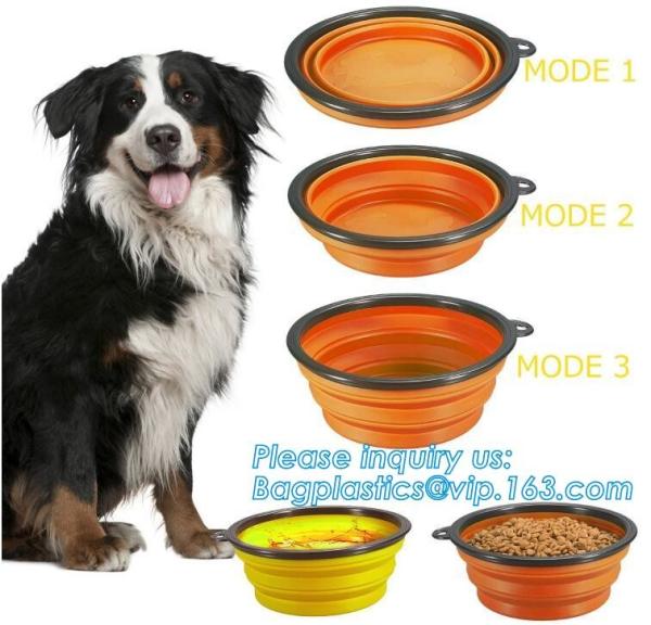 Dog Travel Water Bottle Collapsible Bowls, 2 in 1 Pet Food Container with