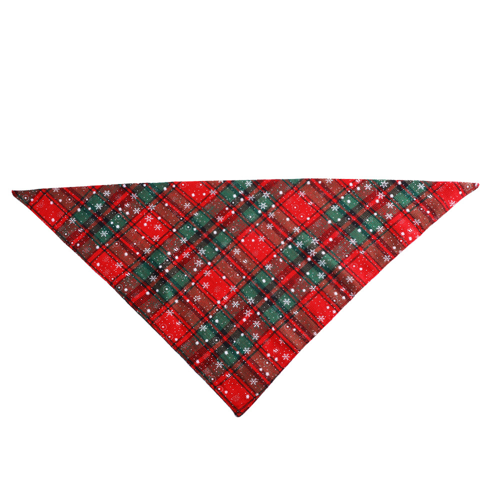 Winter Cotton Dog Bandana Red Green Puppy Christmas Bandana For Small Dog