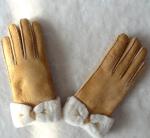 Spain merino double face lamb fur gloves butterfly glove real leather glove