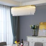 Luxury Gold Chandelier For Living Dining Room Led Glass Lighting mid century