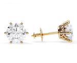 IGI Certified Artificial Diamond Stud Earrings Round Brilliant Cut Loose Lab