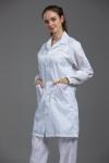 Resuable Anti Static ESD cleanroom labcoat white color with conductive fiber