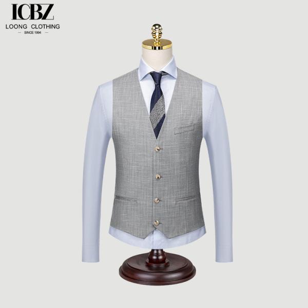 Support 7 Days Sample Order Lead Time Woven Slim Work Vest for Groom's Wedding