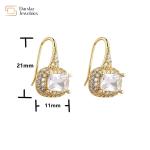 Geometric Cubic Zirconia Ear Buckle 18k Gold Plated Diamond Earrings Women