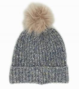 Wholesale Melange Color Shinny Yarn Popular Knit Hats With Big Pompom from china suppliers