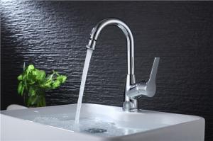 Wholesale Brass Body Basic Kitchen Faucet Deck Mounted Mixer Rotate Water Outlet Polished from china suppliers