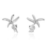 Aera Vida Sea Life Ocean Starfish Shining Star Sterling Silver Post Stud