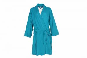 China Daily Casual Stockpapa Blue Ladies Fleece Dressing Gowns 100% Polyester on sale