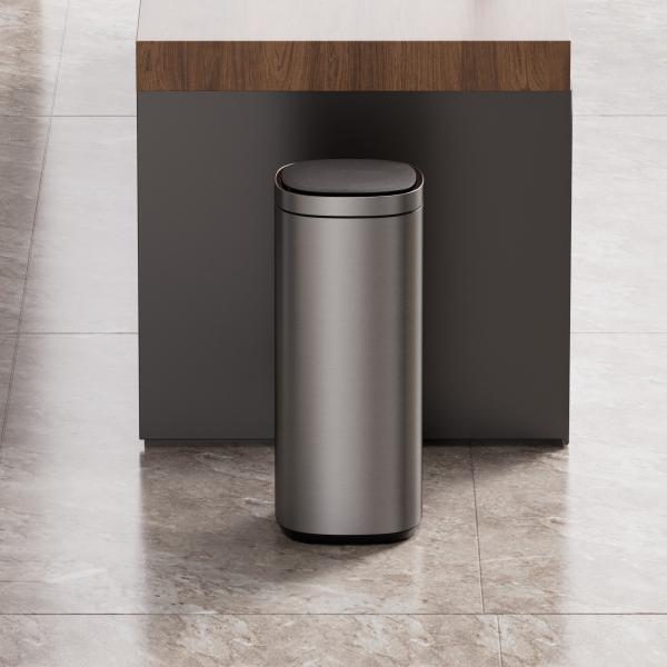 50L Big Capacity Stainless Steel Smart Sensor Bin Sustainable and Rolling Cover