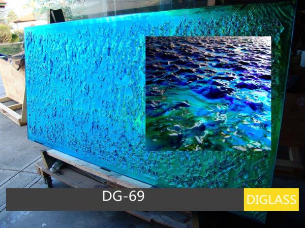 Color Change Cast Dichroic Laminated Glass Solid Structure